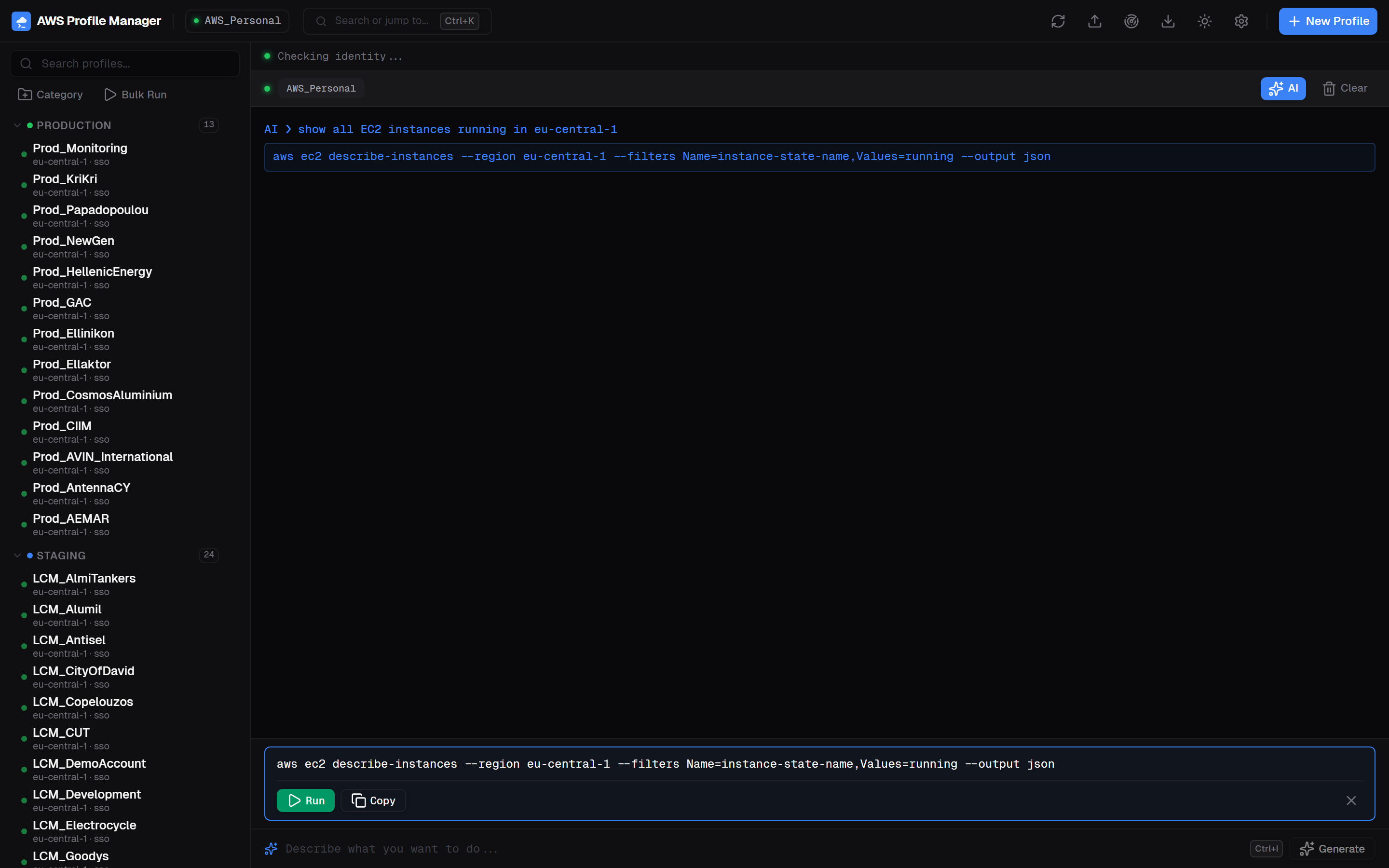 AI-generated command
